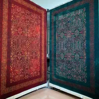 فرش افشان قرمز و سبز