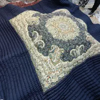 لحاف کرسی دست دوز مدل مهرنوش 4 در 4 مربع فول|رختخواب، بالش، پتو|تهران, شهرک ولیعصر جنوبی|دیوار