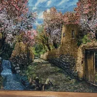 تابلو دستبافت باغ گیلاس|تابلو فرش|خرمآباد, |دیوار