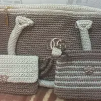 کیف مکرومه بافی ۳ تکه