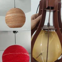 لوستر چوبی و2عدد لوستر فانتزی