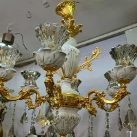 لوستر به روز اصل برنز با آبکاری طلا نو صفر|لوستر و چراغ آویز|خوی, |دیوار