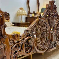 تخت دونفره چوبی سرویسخواب پر منبت|تخت و سرویس خواب|تهران, اختیاریه|دیوار