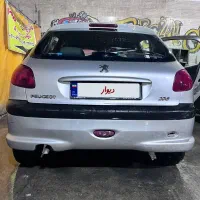 پژو ۲۰۶  در سمت راننده و سقف اسید ریخته شده