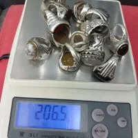 انگشتر نقره عیار ۹۲۵ پانزده عددروی هم گرمی ۲۰۰ت|جواهرات|مهریز, |دیوار