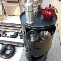 بخاری چوبی هیزمی دوطبقه کباب پزدار ملک پور