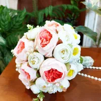 دسته گل عروس لیندا|گل مصنوعی|ری, سرتخت|دیوار