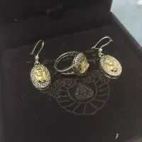 طلا نیم ست انگشتر گوشواره ورساچ