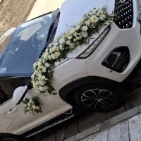 گل زدن ماشین عروس و دسته گل عروس