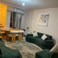 مبل ۵ نفره تدی سفید و سبز + میز ناهارخوری ۶ نفره