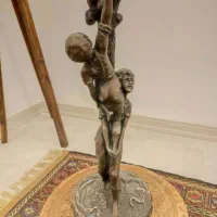 شمعدان قدیمی برنز سفید