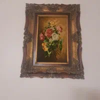 تابلو فرش دستباف دسته گل رز تبریز