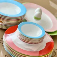 سرویس چینی رنگی ۲۸ پارچه ۶ نفره ایتالیا اف ،آلگرو