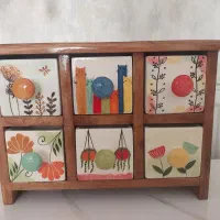 جا ادویه ای ۶ پارچه مدل چوبی سرامیکی