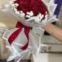 دسته گل روبانی تزیینی با ژبسوفیلا. کادویی