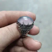عقیق سوسنی با رکاب نقره
