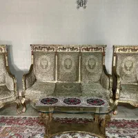 مبلمان ۵ نفره استیل همراه میز جلو مبلی