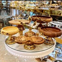 سرویس چوب گردو باگل لیلیوم برنجی