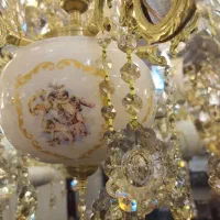 لوستر چینی و برنز شاخه ای 700تومان ۴شاخه ۸شعله|لوستر و چراغ آویز|تبریز, |دیوار