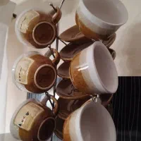 فنجان و نعلبکی سفالی