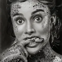 سفارش چهره سیاه قلم و مداد رنگی