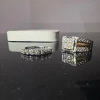 حلقه انگشتر ست طلا جواهر و پلاتین مردانه