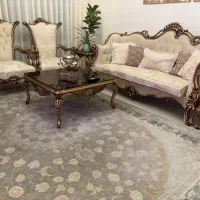 مبل استیل ۷ نفره میز ناهار خوری ۸ نفره