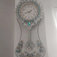 ساعت دیواری سفید فیروزه ای شیک
