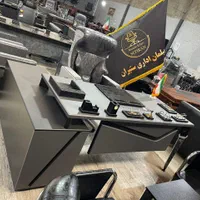 مبلمان اداری میز شاهی قهوه ای مشکی
