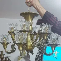 لوستر تمام برنج هشت شاخه دوبله