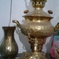 یک عدد سرویس کامل سماور برنجی طرح هخامنش