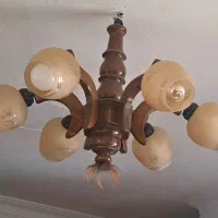 لوستر چوبی 6 شعله