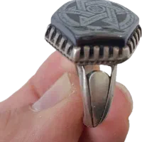 انگشتر نقره حدید ستاره سلیمان و فیروزه خاص و زیبا