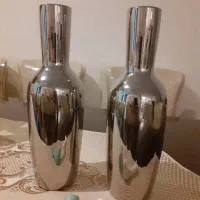 دوعدد گلدان شیشه ای رنگ سیلورنونومیباشد.|صنایع دستی و سایر لوازم تزئینی|تهران, شهر زیبا|دیوار