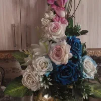 گل با گلدان