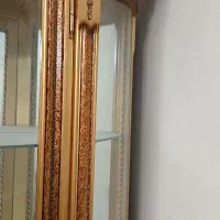 ویترین شیشه شه خم چوب با روکش طلا آنتیک نو|بوفه، ویترین، کنسول|تهران, آهنگ|دیوار