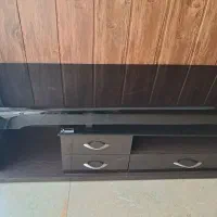 میز تلویزیون چوبی - شیشه ای سالم