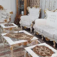 مبل سلطنتی شزلون دار+غذاخوری ۶نفره/چوب راش*بشدت آک