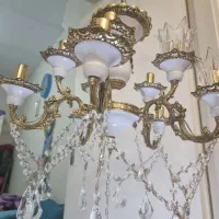 یک لوستر برنجی 5 شاخه با 10 شعله