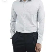 پیراهن آستین بلند مردانه سفید طرح دار سایز xl