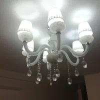 لوستر 6 شعله سفید کریستال|لوستر و چراغ آویز|کرج, گلشهر|دیوار