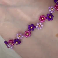 دستبند گل پینترستی بنفش