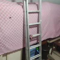 نردبان آلمینیومی16پله سنگین تاشو دومتر ایستاده4متر