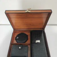 ست چرم اصل زنانه مشکی کیف پول