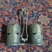 جای قاشق و چنگال برنجی عتیقه آنتیک دکوری