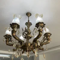 لوستر برنز ۶ شاخه بهمراه ۳ دیوارکوب