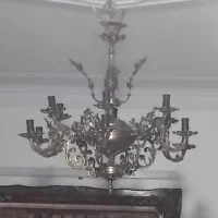 لوستر ۶شاخه ۱۲شعله برنجی اصل چیزی قاطی نداره