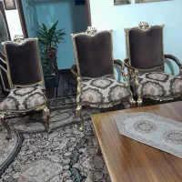 مبلمان فرانسوی ۹نفره ومیز غذاخوری ۶ نفره|میز و صندلی غذاخوری|رباط‌کریم, رباط‌کریم|دیوار