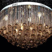 لوستر سقفی ریموت دار با قطر ۶۰ سانت همراه با چراغ