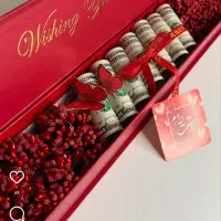 گل روبانی رز جاویدان دسته گل باکس گل کادو ولنتاین